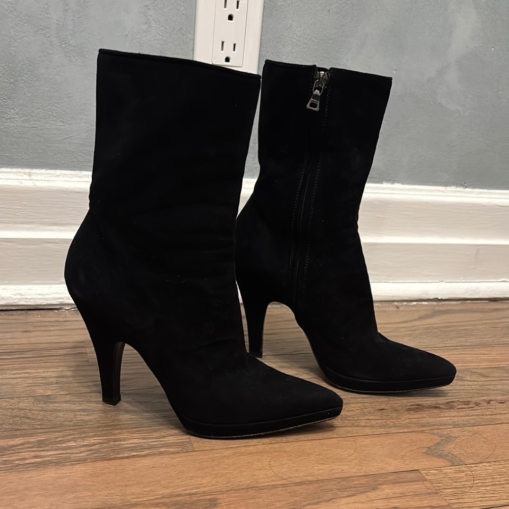 Prada Elegant Suede Black Women's Boots